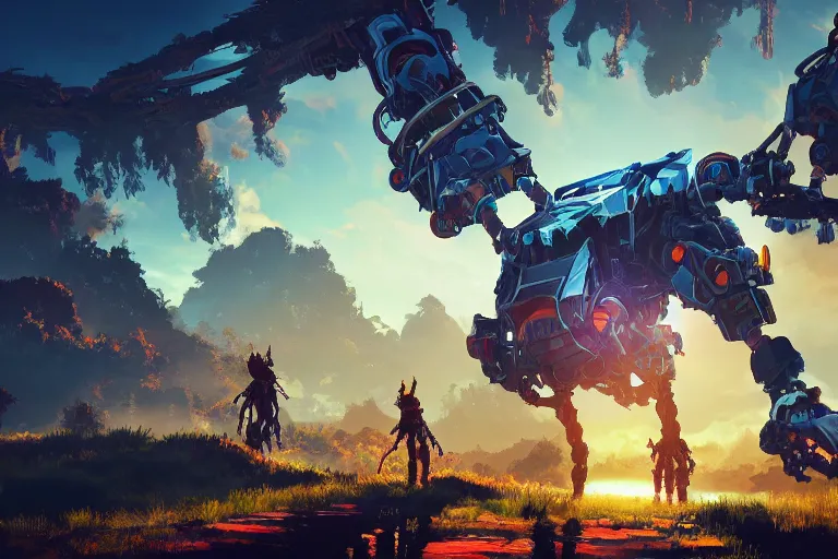 Image similar to sunwing machine mecanical creature robot of horizon forbidden west horizon zero dawn bioluminiscence global illumination ray tracing hdr fanart arstation by ian pesty and alena aenami artworks in 4 k