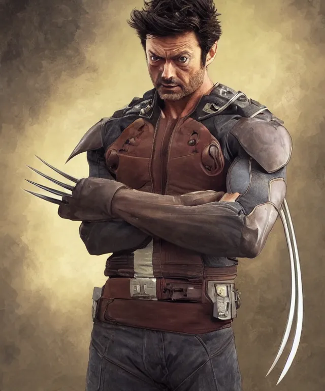 Image similar to Karl Urban as Wolverine, highly detailed, digital painting, artstation, concept art, smooth, sharp focus, illustration, ArtStation, art by artgerm and greg rutkowski and alphonse mucha and J. C. Leyendecker and Edmund Blair Leighton and Katsuhiro Otomo and Geof Darrow and Phil hale and Ashley wood and Ilya repin and Charlie Bowater