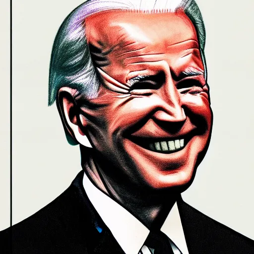 Image similar to drawing of joe biden drawn in crayon by a toddler