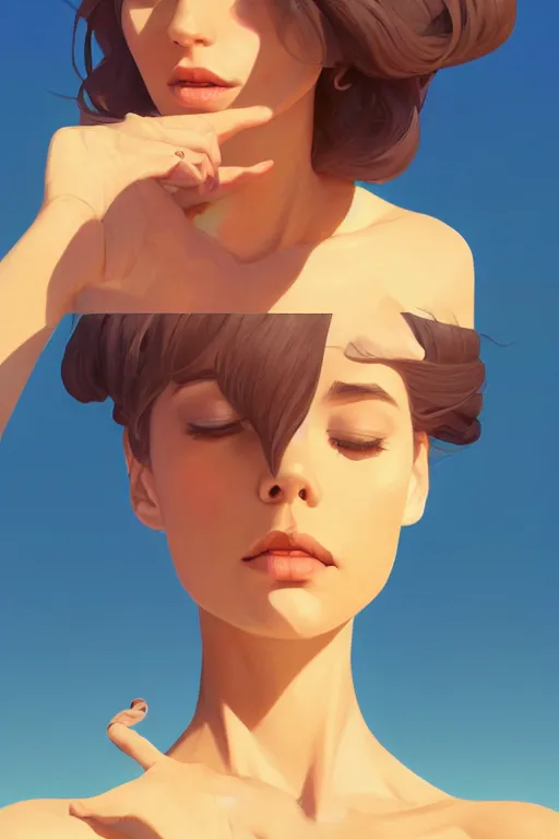 Image similar to single hermit in the desert, smooth face, centered median photoshop filter cutout vector behance hd by artgerm, jesper ejsing, by rhads, makoto shinkai and lois van baarle, ilya kuvshinov, rossdraws, illustration, art by ilya kuvshinov and gustav klimt