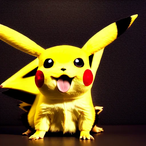 Image similar to real life Pikachu, award winning photo by Annie Liebowitz, studio lighting