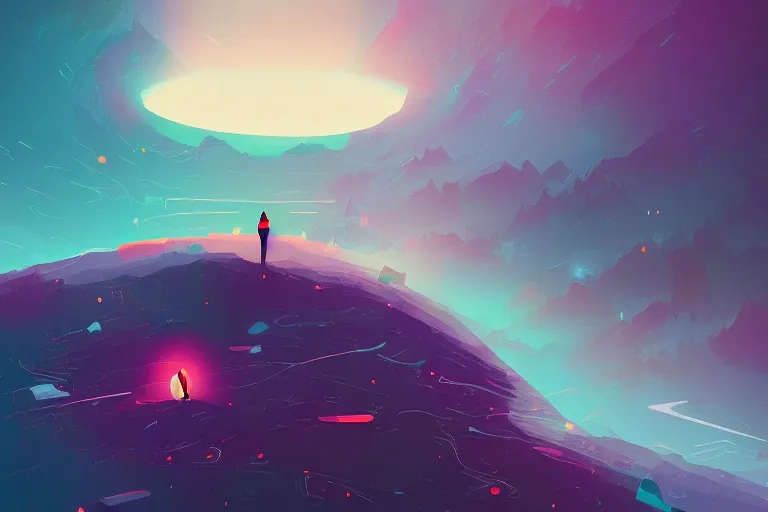 Image similar to humans and a black hole by petros afshar and james gilleard and alena aenami, trending on deviantart, masterpiece, detailed, warm colors