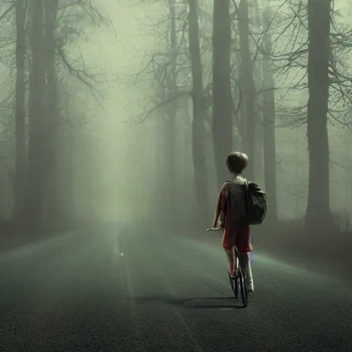 Image similar to stranger things in silent hill, 4k, high detail, high-resolution photograph, professional photography