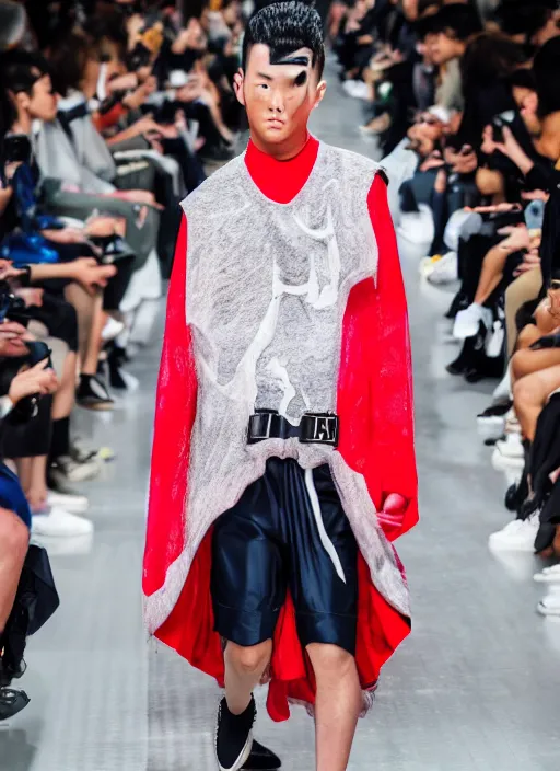 Image similar to hyperrealistic and heavy detailed balenciaga runway show of dragon ball z, leica sl 2 5 0 mm, vivid color, high quality, high textured, real life