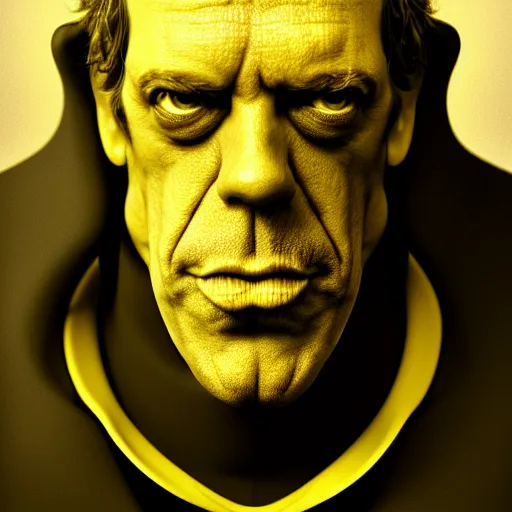 Image similar to hugh laurie is fused into banana, artstation, cgsociety, concept art, illustration, 8 k