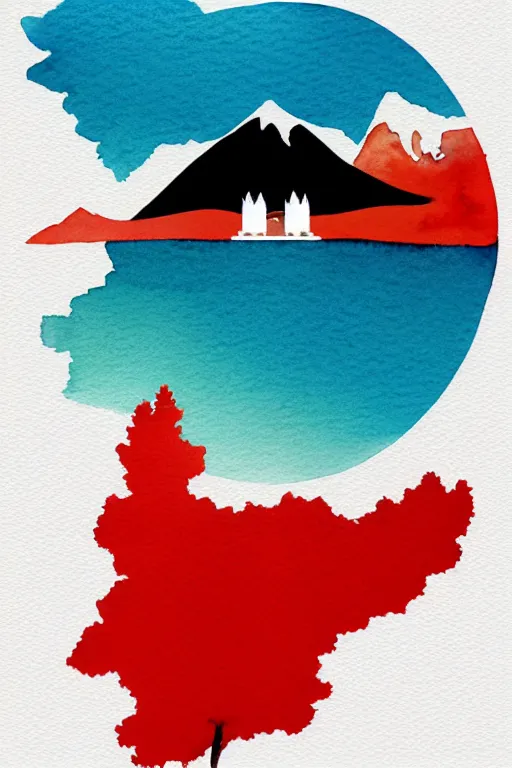 Image similar to minimalist watercolor art of switzerland, illustration, vector art