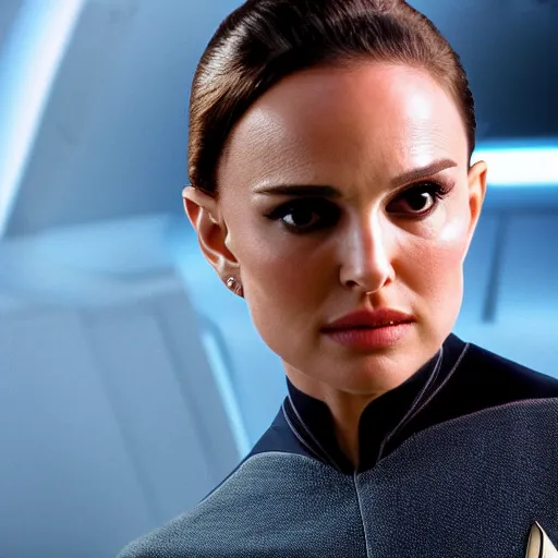 Prompt: Natalie Portman in Star Trek, (EOS 5DS R, ISO100, f/8, 1/125, 84mm, modelsociety,)