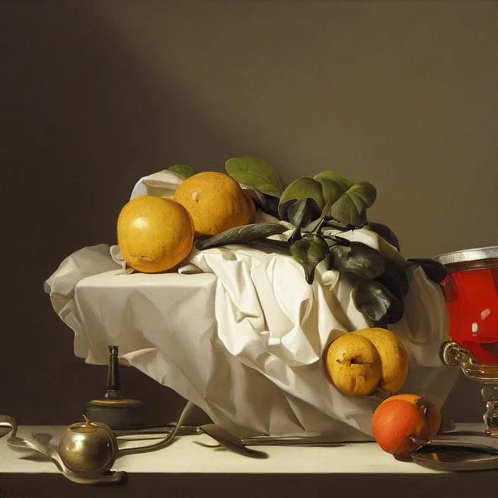 Image similar to still life painting of macintosh ii and greenery by pieter claesz, oil on canvas, strong lighting, highly detailed, hyper realism, golden hour, god rays, hd, 4 k