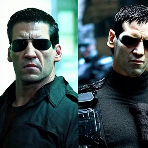 Prompt: frank castle in the matrix