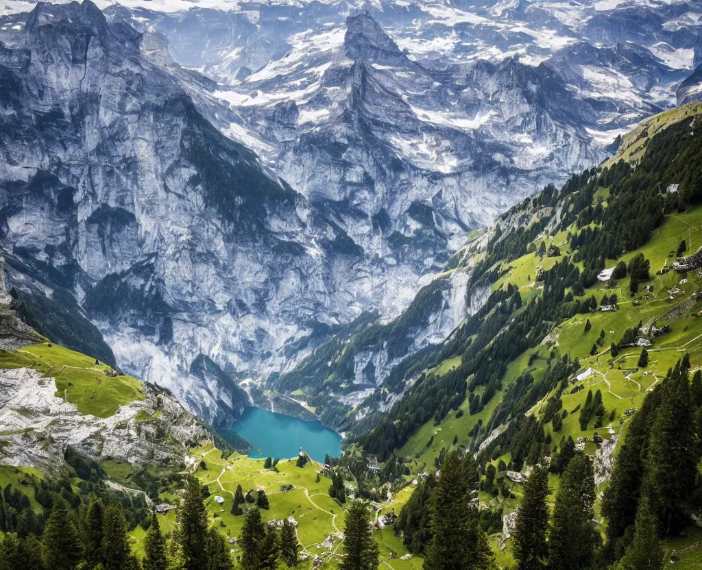 Image similar to Amazing Switzerland Landscape that are out of this world 8k