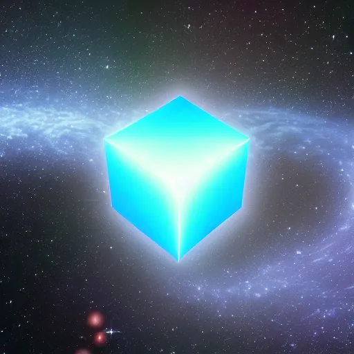 Prompt: metatron cube floating in the distant void of space