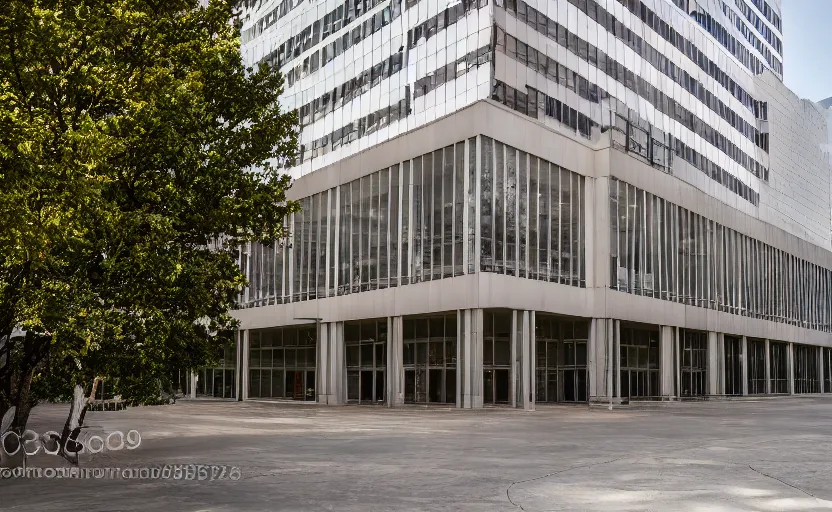 Image similar to photograph of the AEP building, one point perspective, 1-point perspective, tilt shift, sigma 85mm f/1.4, 4k, depth of field, high resolution, 4k, 8k, hd, full color