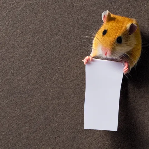 Image similar to detailed photo of a hamster holding a sealed letter, various poses, full body, unedited, daylight, dof, sharp focus, 8 k