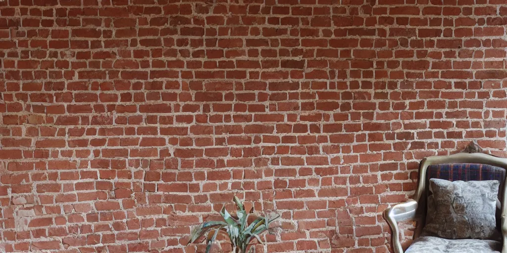 Prompt: Red Brick Throne built into a wall