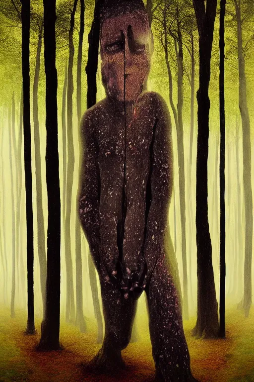 Prompt: the man of the forest, surreal