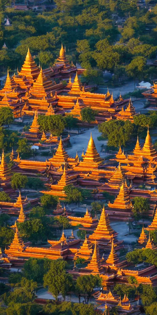 Image similar to beautiful!!!! Aerial photograph of the mandalay palace in the golden hour, Ultra-wide Angle, DSLR, cinematic!!!! lighting, 4k, award-winning