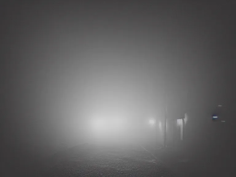 Image similar to film photograph of vagrant at night volumetric fog