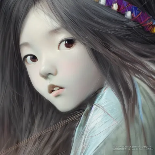 Image similar to dynamic composition, motion, ultra-detailed, incredibly detailed, a lot of details, amazing fine details and brush strokes, colorful and grayish palette, smooth, HD semirealistic anime CG concept art digital painting, watercolor oil painting of a Japanese schoolgirl, by a Chinese artist at ArtStation, by Huang Guangjian, Fenghua Zhong, Ruan Jia, Xin Jin and Wei Chang. Realistic artwork of a Chinese videogame, gradients, gentle an harmonic grayish colors.