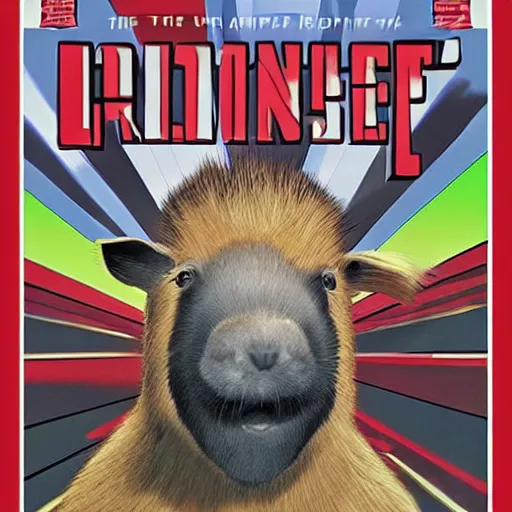 Image similar to comic book cover for'the president of the united states is a capybara! ', art by alex ross