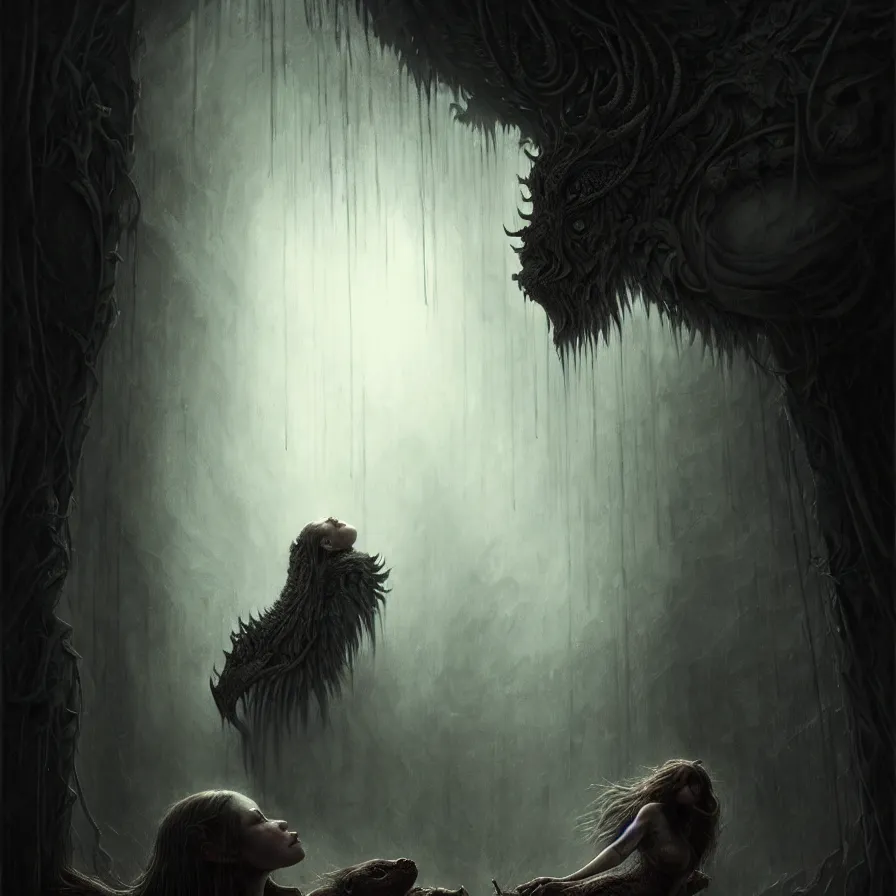 Image similar to epic professional digital art of hungry eyes, atmospheric lighting, painted, intricate, detailed, foreboding, leesha hannigan, wayne haag, reyna rochin, ignacio fernandez rios, mark ryden, iris van herpen, best on artstation, cgsociety, wlop, pixiv, stunning, gorgeous, much wow, cinematic, masterpiece