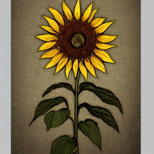 Image similar to sunflower, da vinci style