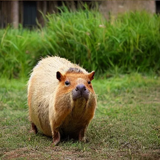 Image similar to armored capybara, majestic, epic lighting