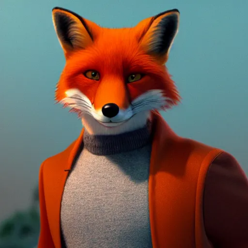 Prompt: [ [ red fox, in the style of pixar, character art, movie still
