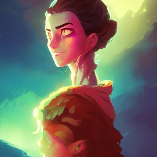 Image similar to profile portrait, maya ali mage, gloomhaven, dynamic lighting, gaudy colors, octane render aesthetic, matte painting concept art, official fanart behance hd artstation by jesper ejsing, by rhads and makoto shinkai and lois van baarle and ilya kuvshinov and rossdraws