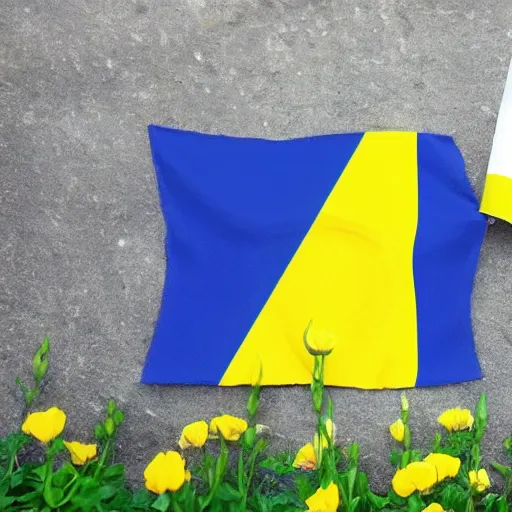 Image similar to ukraine flag in the shape of flower