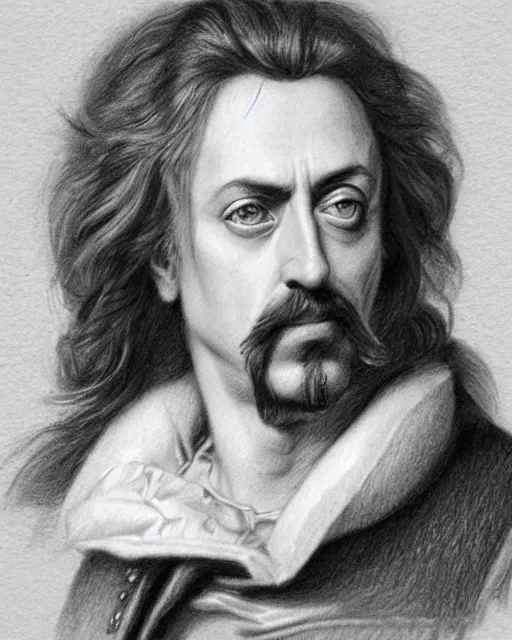 Image similar to pencil drawing of beautiful peter the great, hyper realistic face, in the style of greg rutkowski, fantasy, amazing detail, epic, elegant, smooth, sharp focus, from the front