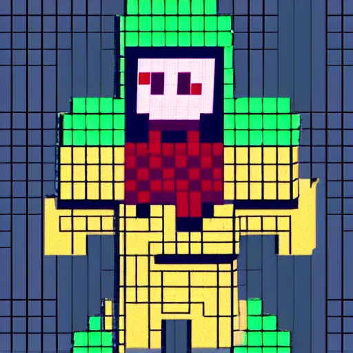 Prompt: an isometric pixel art sprite of Negative man from Doom Patrol