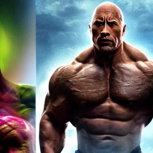 Image similar to Dwayne the rock Johnson plays the Incredible Hulk in new ultra hd movie, IMAX