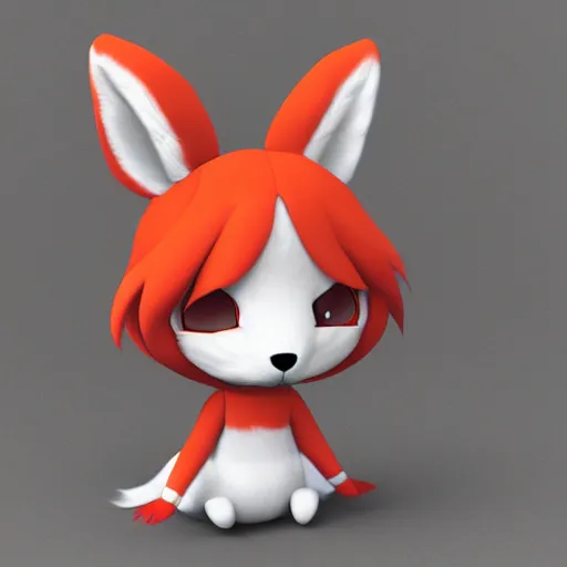 Prompt: cute fumo plush fox girl, floppy ears, gothic maiden, alert, furry anime, vray, smile, sleeping