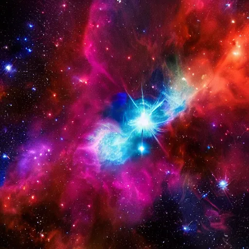 Prompt: the word'bang'as an explosion of nebula