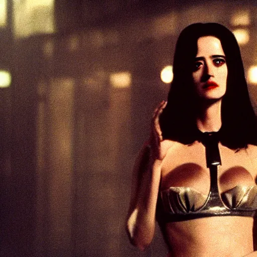 Image similar to a movie still of eva green in blade runner