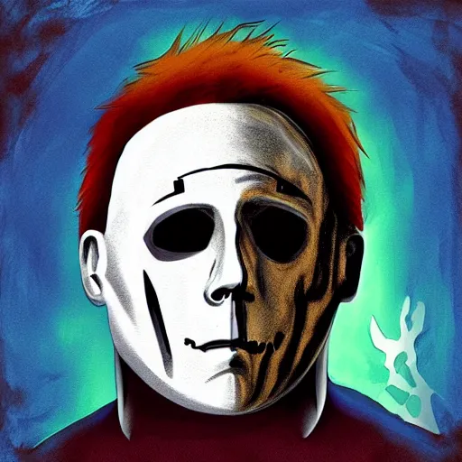 Prompt: “ Michael Myers from Halloween, digital painting”
