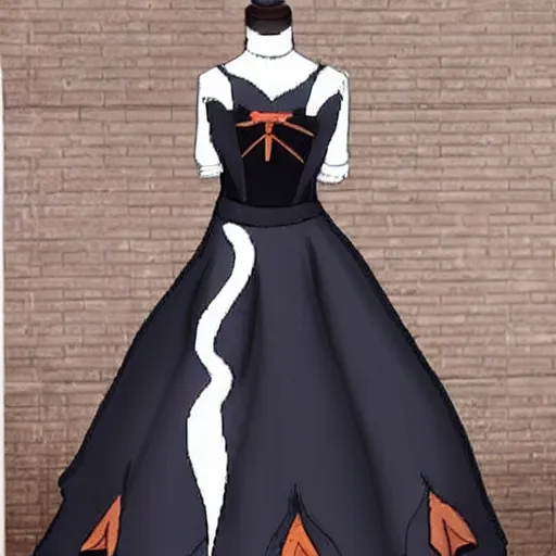 Image similar to rowen atkinson mid magic outfit transformation, anime style, ball gown dress