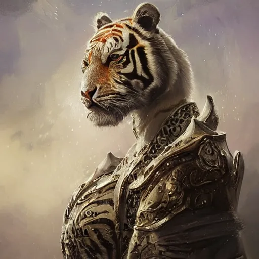 Prompt: a beautfiul award winning commission portrait of an anthro albino tiger wearing diamond victorian armour,digital art,art by greg rutkowski,character design by charles bowater,photorealistic,ross tran,hyperdetailed,detailed face,fascinating,2021,western comic style