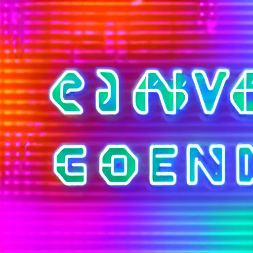 Prompt: Conway's Game of Life logo in neon style