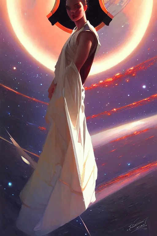 Image similar to space, buddhism, futurism, painting by greg rutkowski, j. c. leyendecker, artgerm