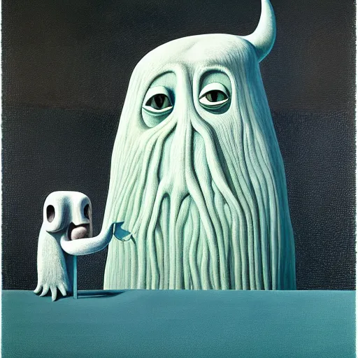 Prompt: ethos of ego, mythos of id. monsters of madness by tove jansson, hyperrealistic photorealism acrylic on canvas, resembling a high - resolution photograph