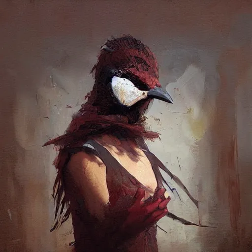 Prompt: Bird mask doctor, oil painting, by Greg Rutkowski