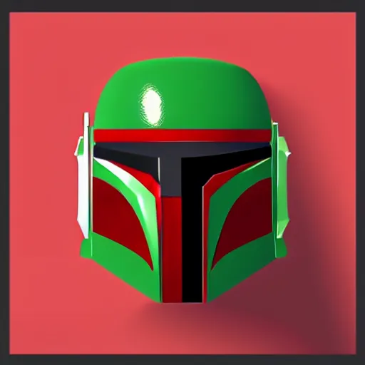 Image similar to vector, low poly, boba fett icon, digitalart, cgstation, artstation