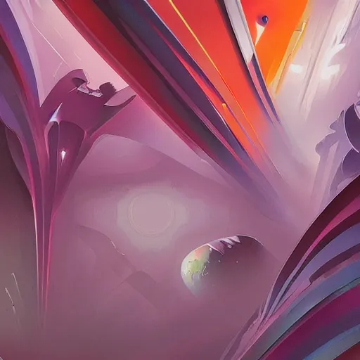 Prompt: a painting in the style of stanton macdonald - wright and in the style of stephan martiniere.