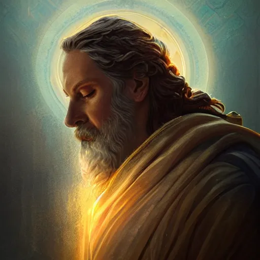 Image similar to majestic gracious regal deity zeus portrait, ancient greece, atmospheric lighting, painted, intricate, volumetric lighting, beautiful, rich deep colours masterpiece, golden hour, sharp focus, ultra detailed, by leesha hannigan, ross tran, thierry doizon, kai carpenter, ignacio fernandez rios