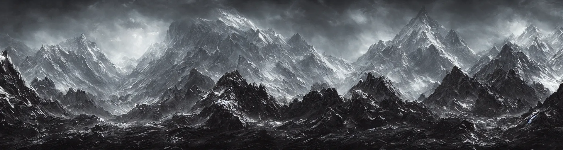 Prompt: the dark! mountain!, stunning scenery, scifi, fantasy, movie style, extremely detailed, film grain, artistic, trending on artstation