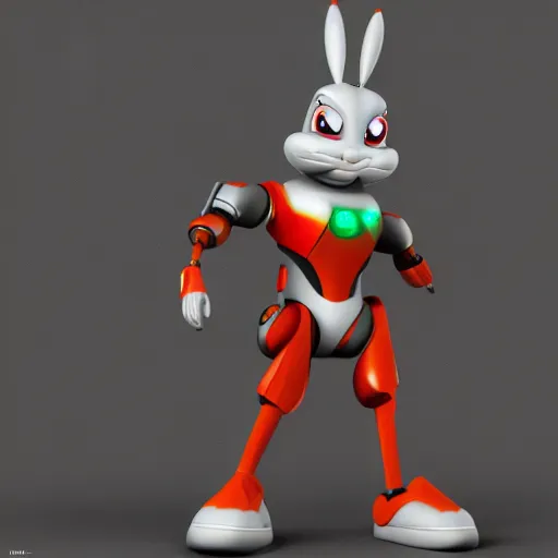 Image similar to Cyborg bugs bunny, octane render, 4k, HD, high detailed, trending on artstation,