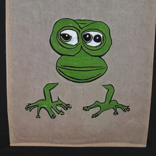 Image similar to pre - columbian pepe the frog artifact