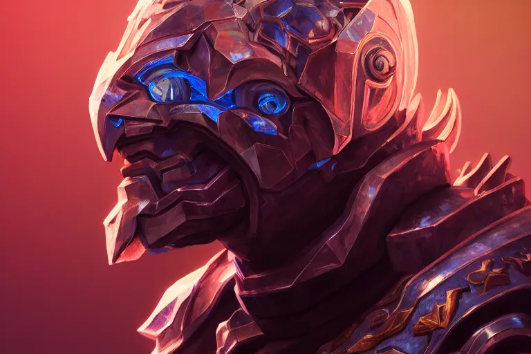 Prompt: portrait of crystal king joe biden, illuminated armor, detailed fantasy face, rule of thirds, league of legends splash art, path traced, enigmatic lighting, crimson gradient, shinji aramaki, karol bak, alphonse mucha, colin searle, artstation, ray tracing, octane unreal engine 5, digital painting