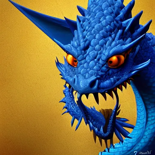 Image similar to Blue scaled dragon, digital art by Carles Dalmau